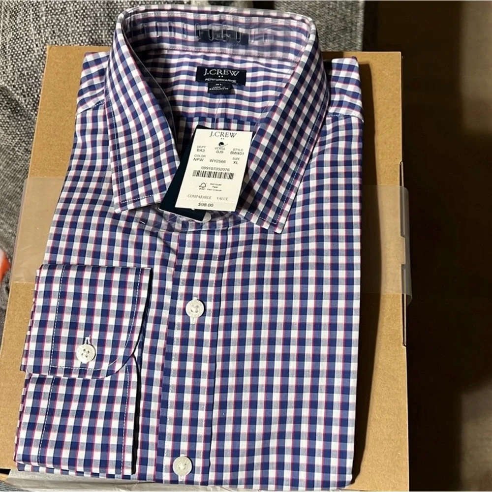 NWT J Crew LS Slim Performance Dress Shirt